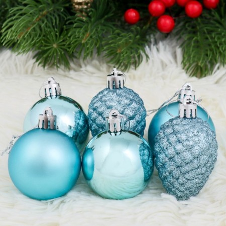 A set of jewelry plastic 8 pcs "Heavenly" (4 balls d-5 cm, 4 cones) blue