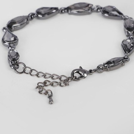 Bracelet with rhinestones "path" Ball, geometry, gray color, l = 19-1