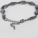 Bracelet with rhinestones "path" Ball, geometry, gray color, l = 19
