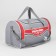 Sports bag with lightning, 3 outer pockets, gray/red color