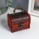 Casket wood chest with handle "Flowers" 7.3x9.5x7.5 cm