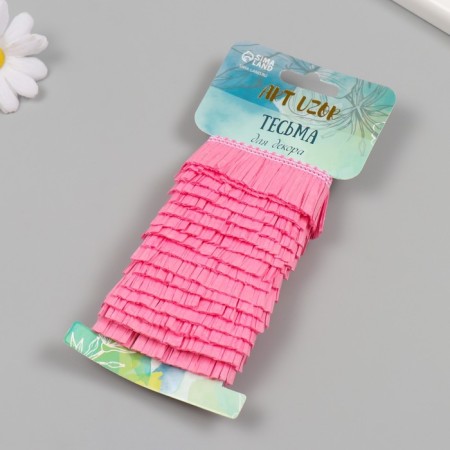 Braid decorative paper "skirt" pink width 3 cm winding 2 m-1