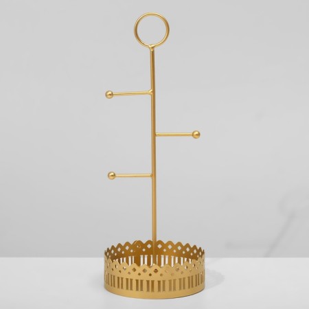 Station for jewelry with a place for storage "Scandy", 12.5 × 28.5 cm, color gold-3