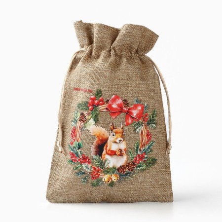 Gift bag with thermonacle "New Year's Wreath", 16 x 24 cm, New Year-1