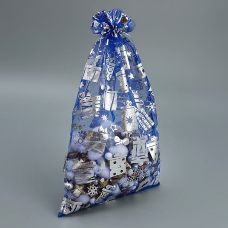 Bag gift organza "Winter joys", 20 x 30 cm +/- 1.5 cm, New Year-3