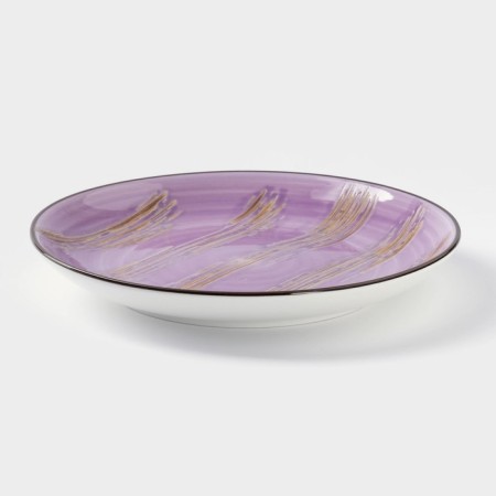 Porcelain dessert plate Wilmax Scratch, D = 17.5 cm, lilac color-1