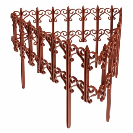 Decorative fence, 25 × 180 cm, 5 sections, plastic, terracotta, "classics"-8