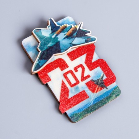 Wooden magnet "Brave defender", 5.1 x 6.4 cm-2
