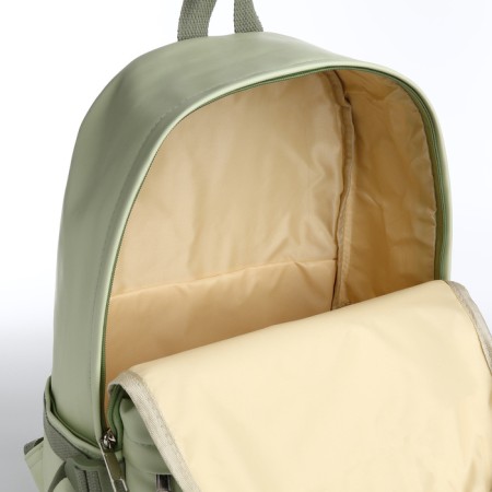 Youth backpack with lightning, 3 pockets, green color-5