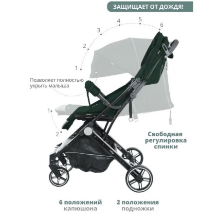 Stroller walking children's indigo trip, green color-2