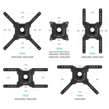 Onkron M4 bracket, for TV, sloping-in-housing, 32 "-65", 55-500 mm from the wall, black-4