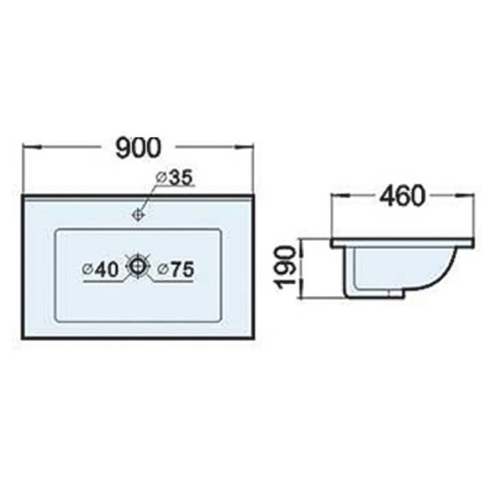 Comforty 90e sink, white color-1