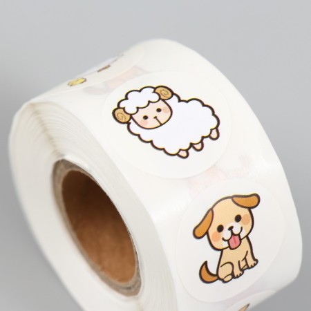 Stick Paper "Farm animals" d = 2.5 cm 500 pcs in a roll 3x6.5x6.5 cm-3