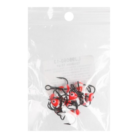 Triple hooks for Lucky John lure with colored drops, RFR color, No. 06, 10 pcs.