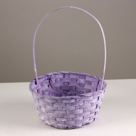 A set of baskets of 3 pcs, d21x10xh36cm, lilac, bamboo-1