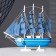 The ship souvenir average "Alida", Blue sides with strip, Blue sails, 32x31.5x5.5 cm
