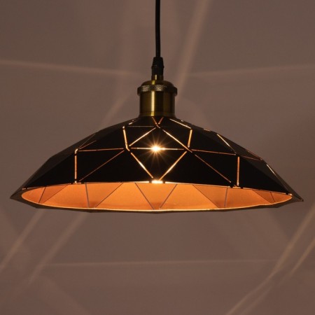 Suspension Bayerlux "perforation" E27 Black-gold 33x33x20-120cm-3