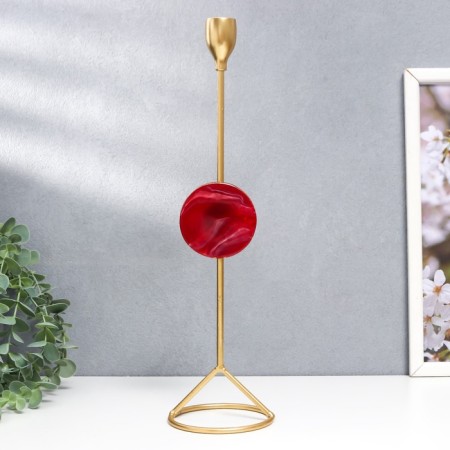 Summary Metal for 1 candle "Marble circle. Pink sunset" Gold 35x9.5x9.5 cm-1