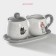 Set of Serving shares "Cozy cats", 2 items: milkman 270 ml, sugar tower 310 ml