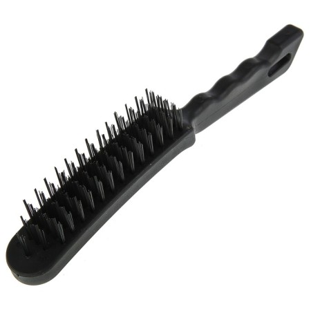 Metallic manual scrap brush, plastic handle, 5-row-5