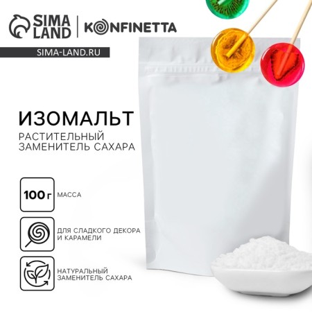 Isomalt in granules, a plant substitute for dessert sugar, 100 g.