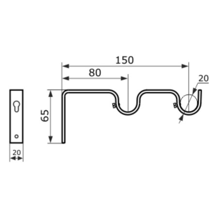 Broke for cornice D20 two -row 8/15 cm, color chromium-3