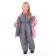 Winter set for girls, pink color, height 122-128 cm