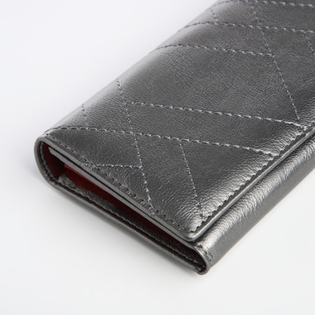Women's wallet on a magnet, silver color-2