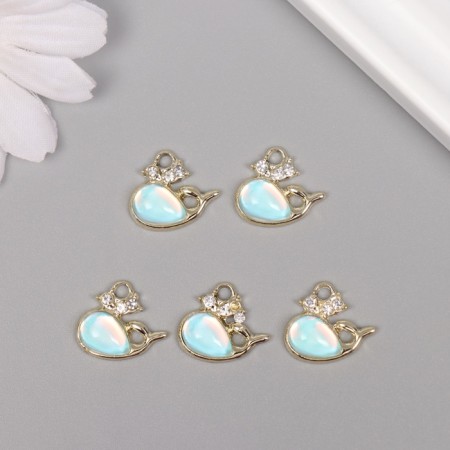 Decor for creativity metal, rhinestones "Kit" gold 1.5x1.6x0.5 cm-2