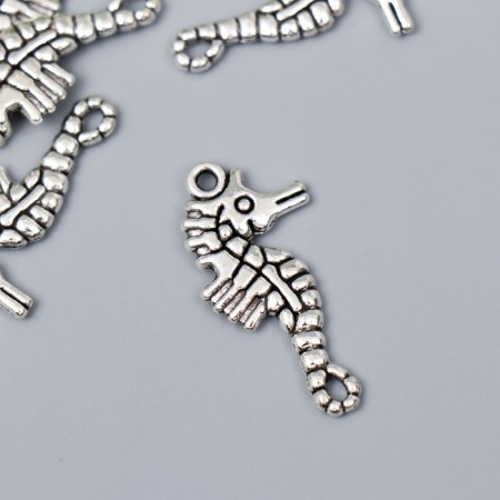 Decor Metal for creativity "Sea Horse" silver G265B795 3.3x1.7 cm-1
