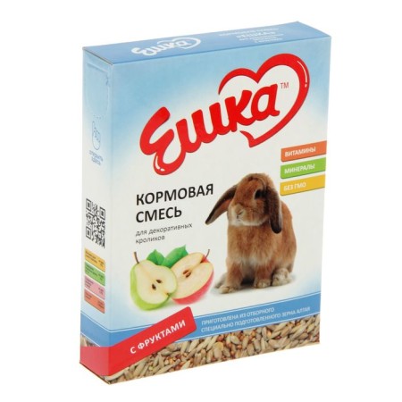 Fodge mixture "Eshka" for decorative rabbits, with fruits, 450 g