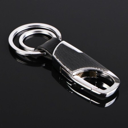 Cartage keychain, clamp, two rings, chrome-2