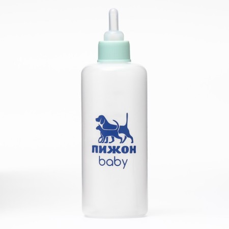 A bottle for feeding with a measured scale, 100 ml (nipple+funnel), blue-1