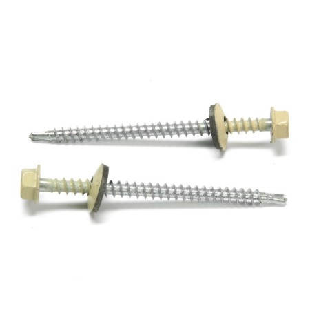 Roofing screws 4.8x70 mm, RAL1014 beige color, 100 pcs.-1
