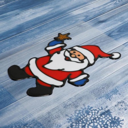 Glass Santa Claus with a star 9.5x14.5 cm-1