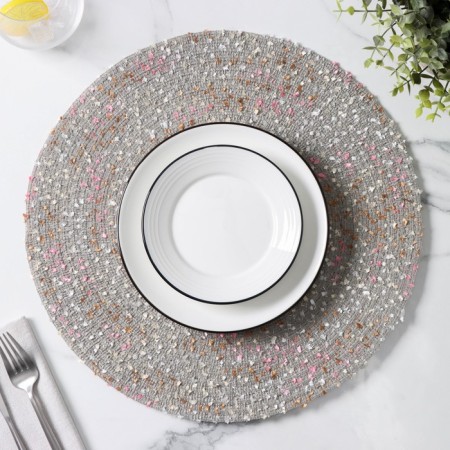 Serving napkin on the table "Serpentine", D = 38 cm, color gray color-2