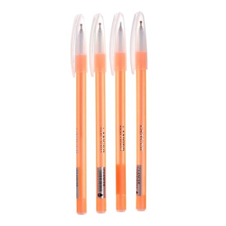 Cleaning set 10 objects (pencil case 65 x 210 mm, pens 4 pieces of blue color, ruler 15 cm, sharpener, pencil 2 pieces, textbook), peach-8