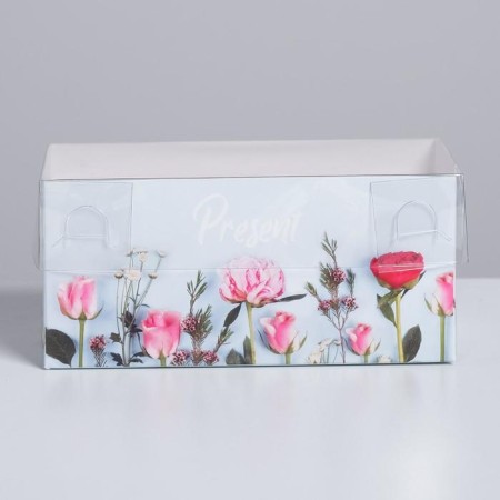 Capcake box, confectionery packaging, 2 cells "Present", 16 x 8 x 7.5 cm-1