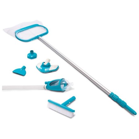 Set for cleaning the pool: vacuum cleaner with 3 nozzles, net, straight brush, 279 cm, 28003 Intex