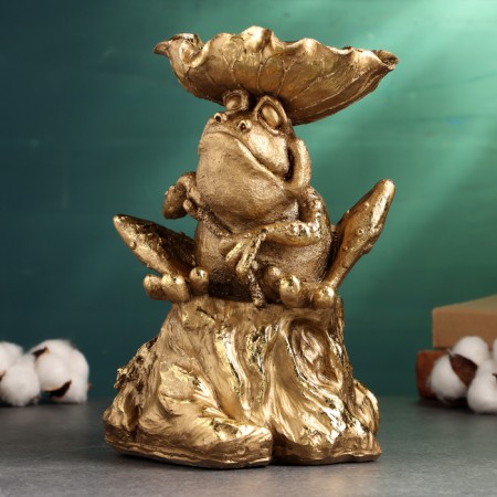 Steam for the little things "Frog on the stump" 25cm, bronze-2
