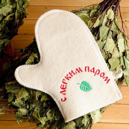 Mitten for the bath "With a light steam"