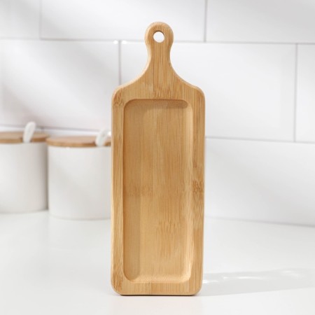 Board for feeding with a handle, 20.5 × 7 × 1.5 cm, bamboo
