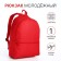 A backpack on the zipper is youth, external pocket, red color