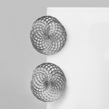 Earrings Metal "Bohemia" Webace Web, Color Silver-1