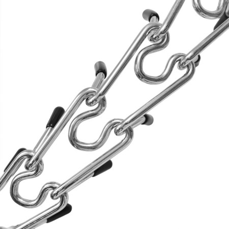 The collar is strict with metal fastx and protective caps, 63 cm, wire thickness 4-4