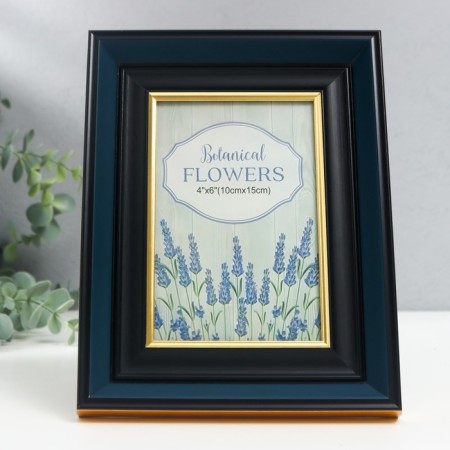 Photo frame plastic 10x15 cm "Norway" blue, black stroke 21.7x16.8 cm-1