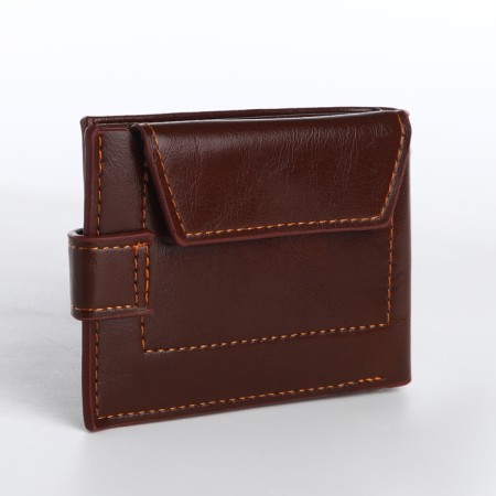 Button purse, brown color-1