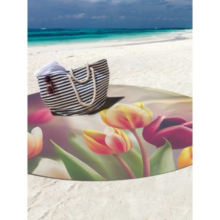 Pareo and beach rug "Field of tulips", d = 150 cm-2