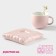 Tea steam ceramic with a spoon "Zephar", 2 items: a cup 250 ml, a saucer d = 13 cm, pink color