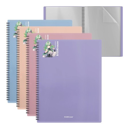 Folder 20 inserts on spirals, A4, 600 μm, Erichkrause "Matt Manga", texture "Sand", mix